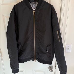 Men's Barstool Sports Viva La Stool Black Bomber Jacket with Gold Zipper